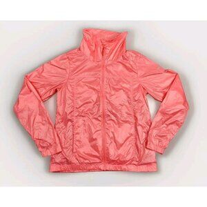 Columbia Womens Full Zip PFG Windbreaker Omni-Shield Jacket Cowl Neck Sz M Pink